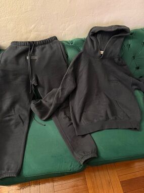 Essentials Black Hoodie & Jogger Set